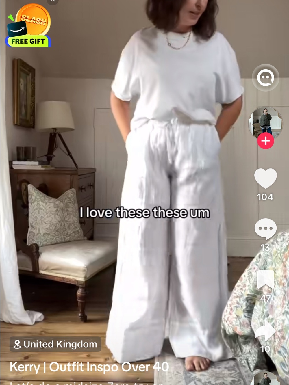 Zara Wide-Leg Cream Linen-Blend Trousers